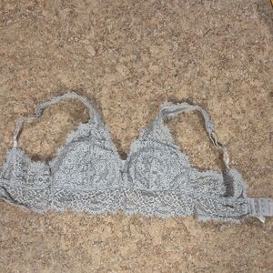 Light Gray Lace Bralette - Women's Intimates